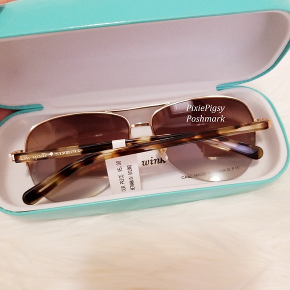 kate spade Accessories Kate Spade Bethann Aviator Gold Sunglasses